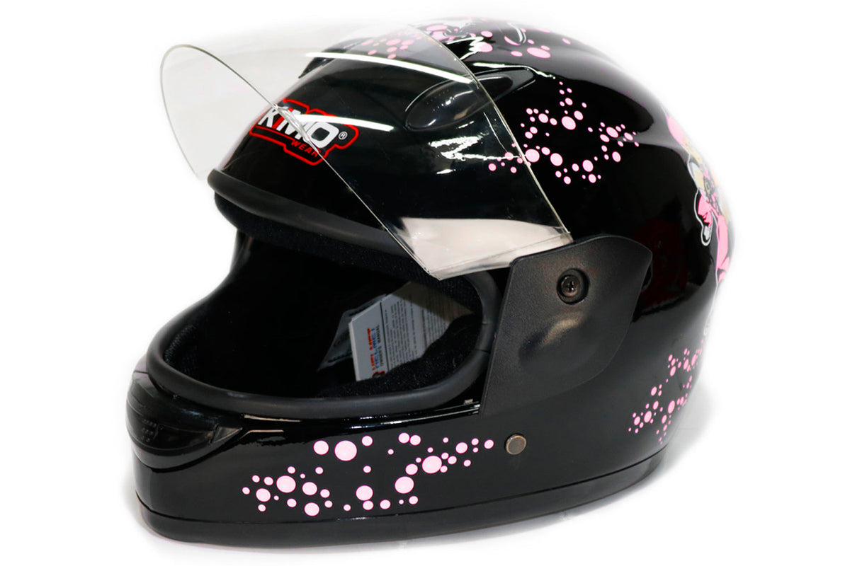 KIMO Kinder Integralhelm Sport Schwarz - ECER 22-05 Norm Vollvisier Helm