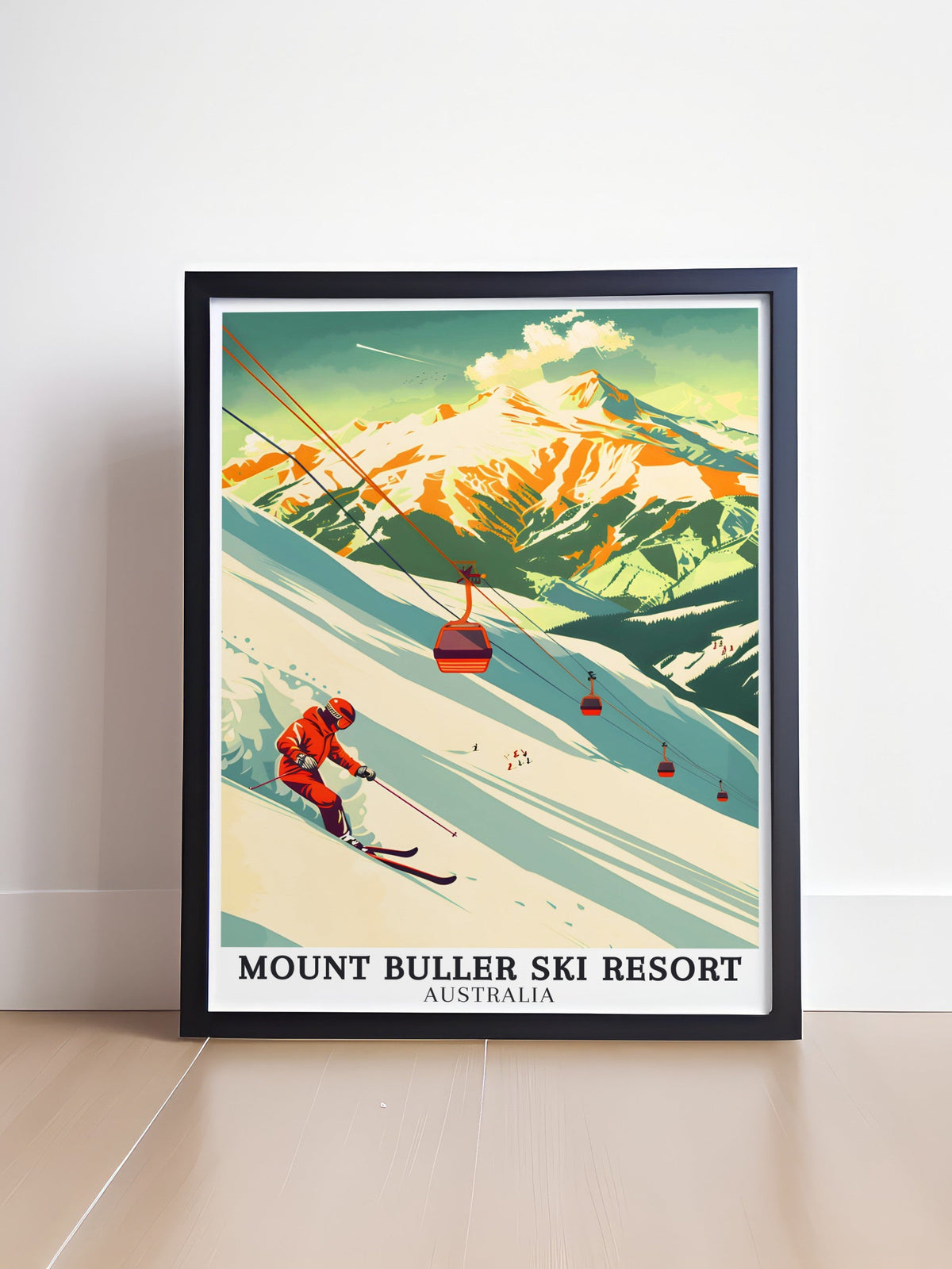Mt Buller Travel Print - Mt Buller Wall Art - Victorian Alps Travel Poster - Mt Buller Wall Print