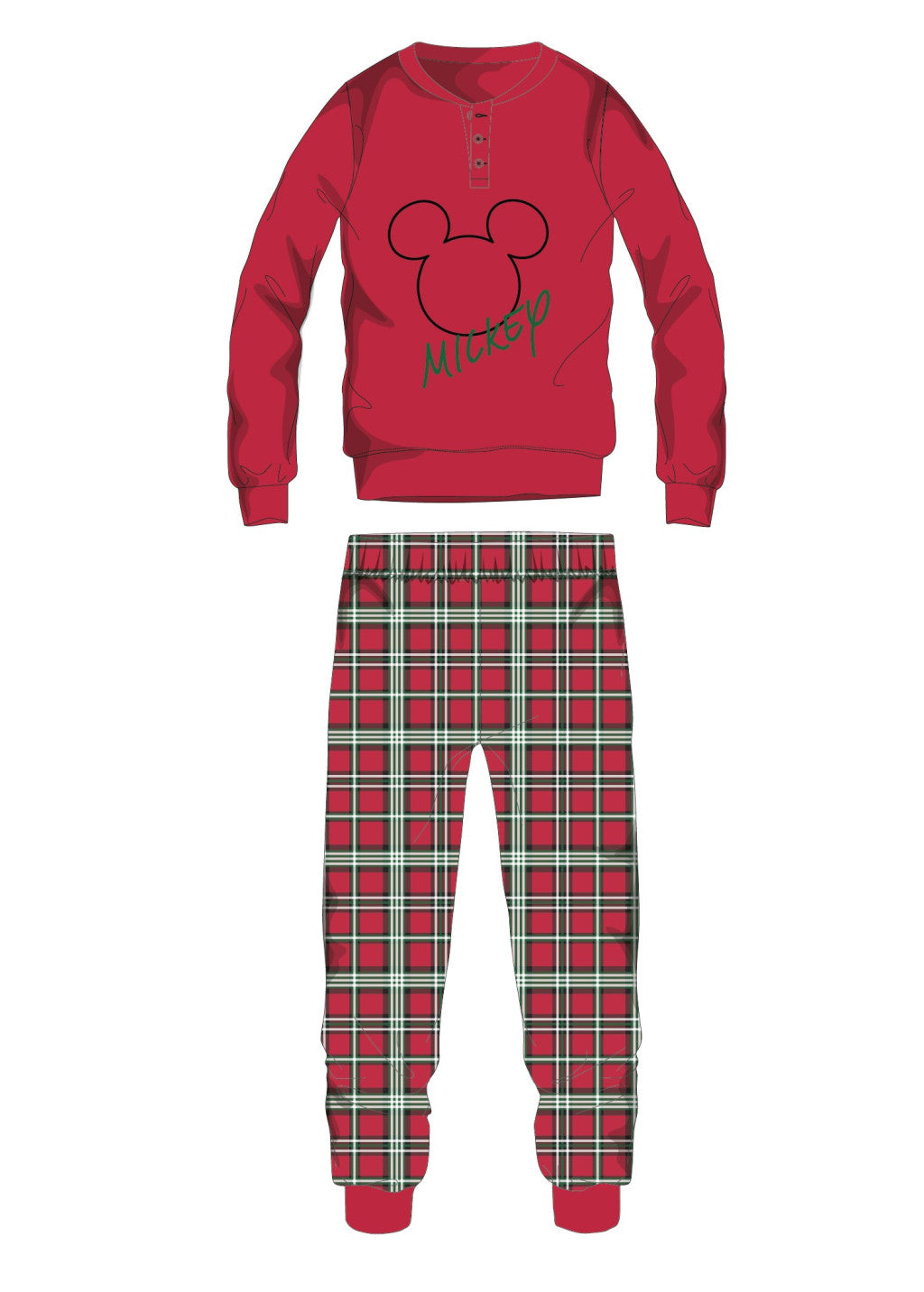 Disney Mickey Mouse winter thick Christmas pajamas for men - cotton flannel pajamas - L
