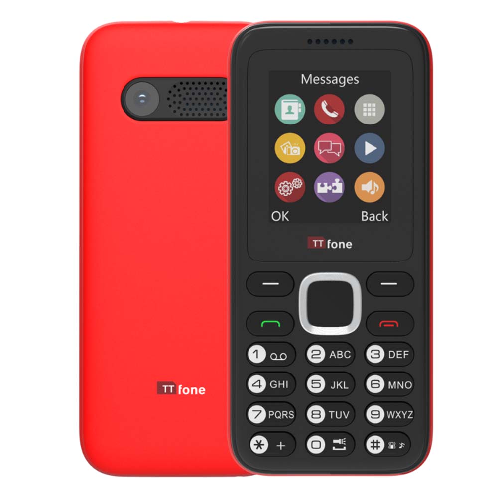 TTfone TT150 Red Dual SIM Mobile with USB Cable