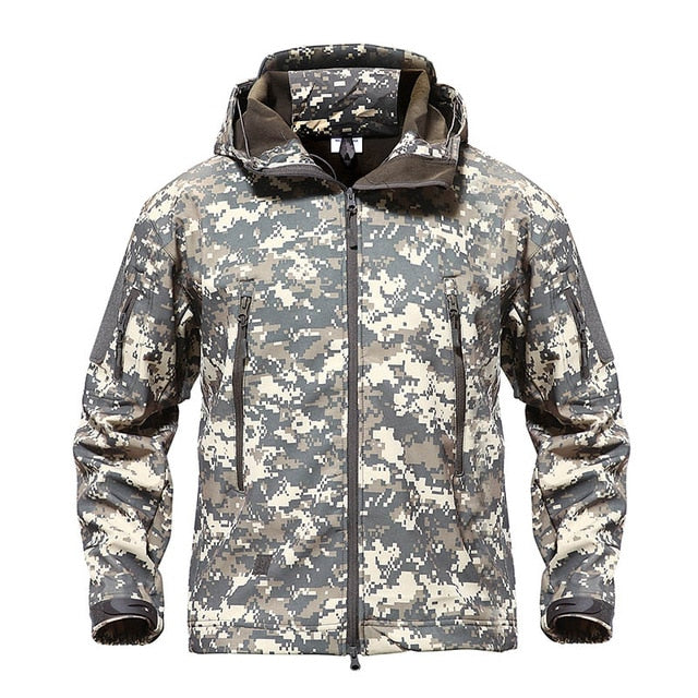 Army Camouflage Airsoft Jacket Men Military Tactical Jacket Winter Waterproof Softshell Jacket Windbreaker Hunt Clothes
